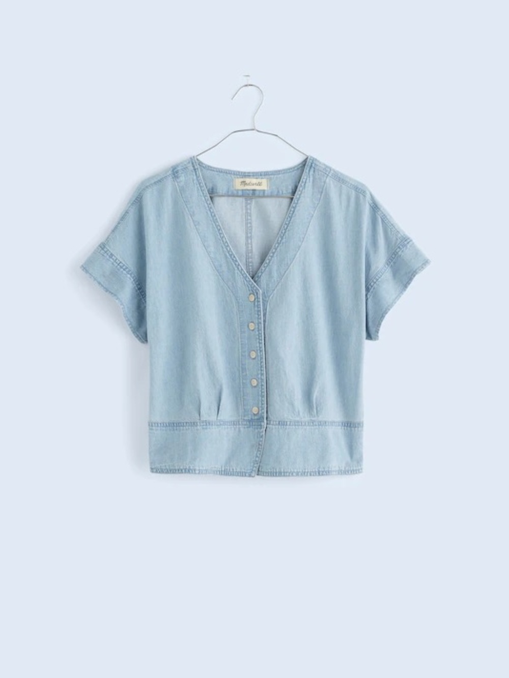 Madewell Pleated Shirt Sleeve Top Size XS NWT